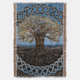 Livets träd - Yggdrasil teckning Filt