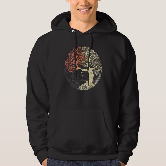 Livets träd Yin Yang Helig Geometry Spirit Fashi Hoodie (Framsida)