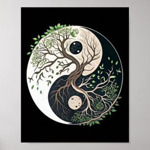 Livets Träd Yin Yang Yoga Natur Lance Konst Poster
