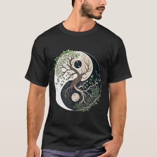 Livets Träd Yin Yang Yoga Natur Lance Konst T Shirt