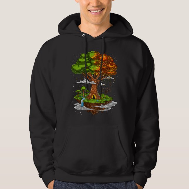 livets träd Zen Meditation Hoodie (Framsida)