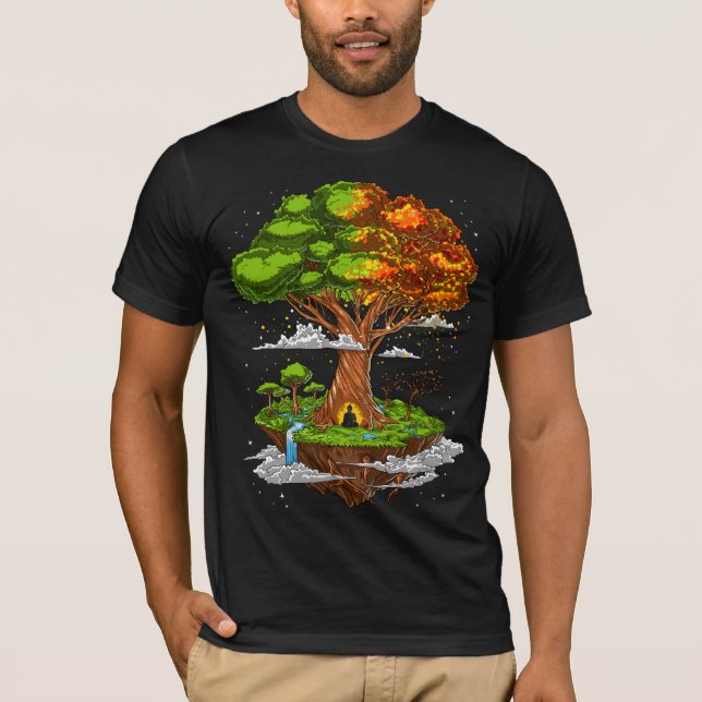 livets träd Zen Meditation T Shirt (Framsida)