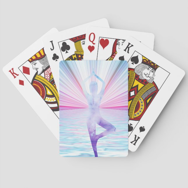 livets träd Zen Yoga Meditation Pastel Färg Casinokort (Baksidan)