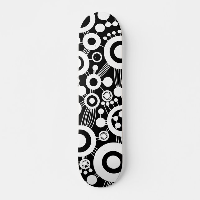 Livets trädabstrakt - B&W Skateboard Bräda 20,5 Cm (Framsida)