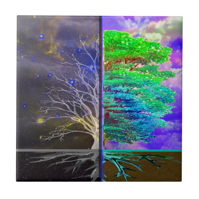 Livets trädanslutning kakelplatta (Framsidan)