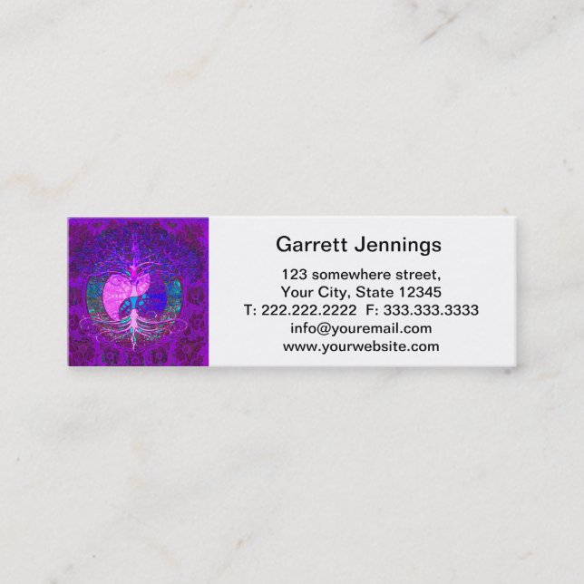 Livets trädhjärta mini visitkort (Framsida)