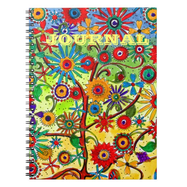 Livets trädjournal anteckningsbok med spiral (Framsidan)