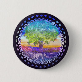 Livets trädkärlek, fred, balanserar knapp