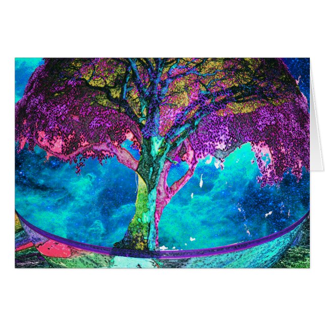 Livets trädmeditation hälsningskort (Framsidan Horizontal)