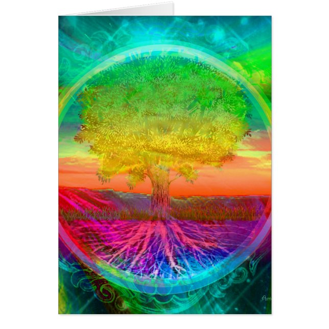 Livets trädmirakel hälsningskort (Framsidan)