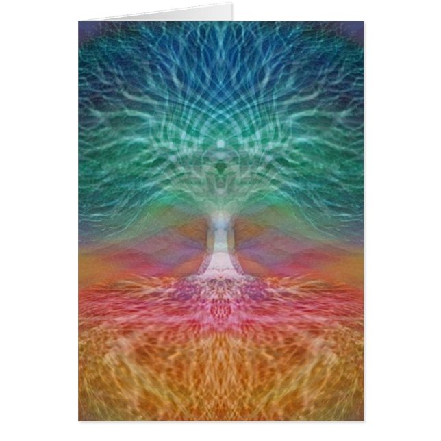 Livets trädregnbågehjärtor hälsningskort (Framsidan)