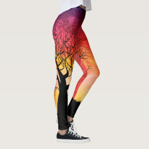 Livets trädsolnedgång leggings