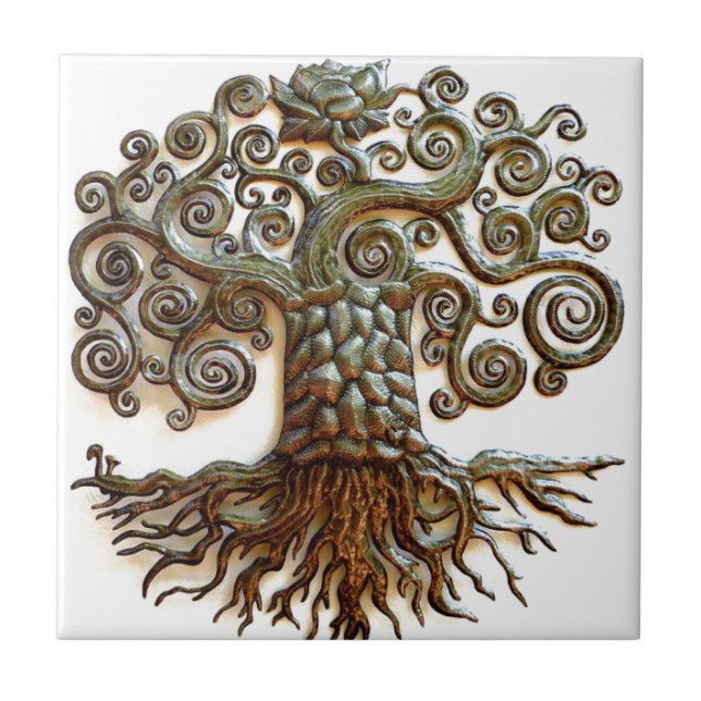 LIVETS TRÄDVINTAGEKONST KAKELPLATTA (Framsidan)