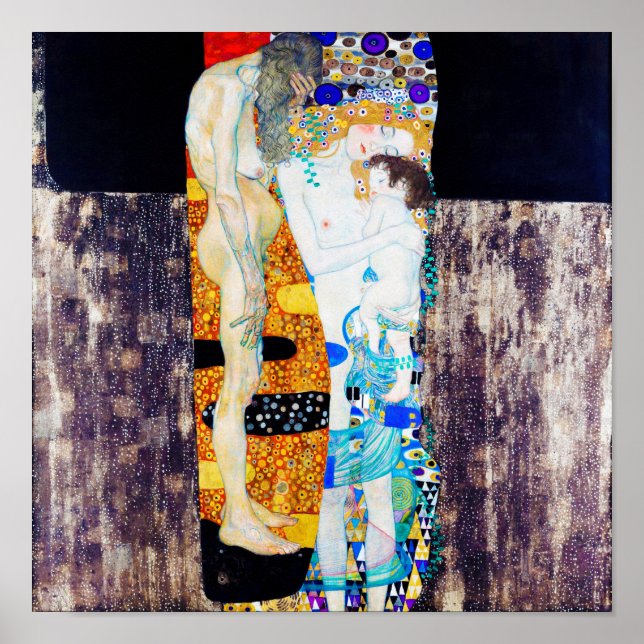Livets tre år, Gustav Klimt Poster (Framsidan)