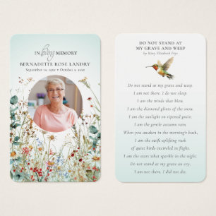 Livets vilda blommor kolibri firande visitkort