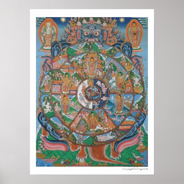 Livetshjulet Mandala Affisch (Framsidan)