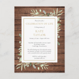 Livfests firande av rustik grönska inbjudan