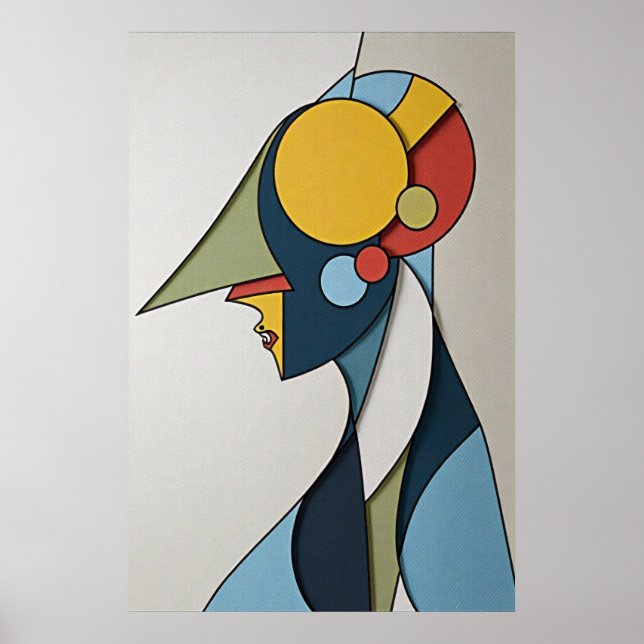 Livfull Abstrakt Figur Poster (Framsidan)