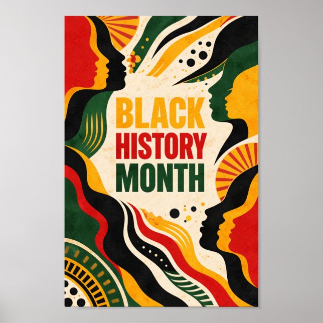 Livfull afrikanskinspirerad konst poster (Framsidan)