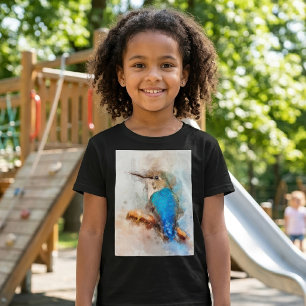 Livfull akvarellkolibri Fågel på en gren T Shirt