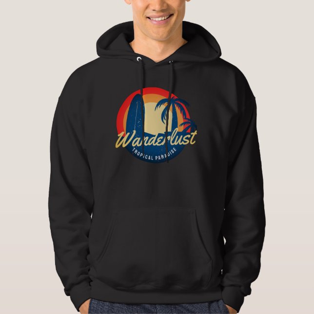 Livfull beach-inspirerad hoodie för resenärer (Framsida)