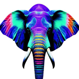 Livfull Elefant Fyrkantigt Klistermärke