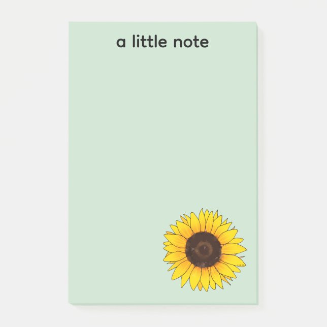 Livfull gul solrosblomning post-it block (Framsida)