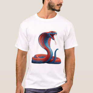 Livfull Konstnärlig Cobra Grafisk T-Shirt - Djärv