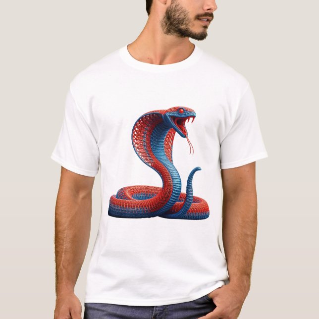 Livfull Konstnärlig Cobra Grafisk T-Shirt - Djärv (Framsida)