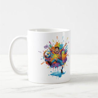 Livfull konstnärlig pojke kaffemugg