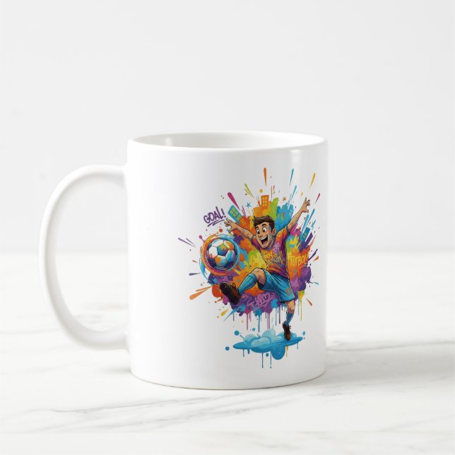 Livfull konstnärlig pojke kaffemugg (Vänster)