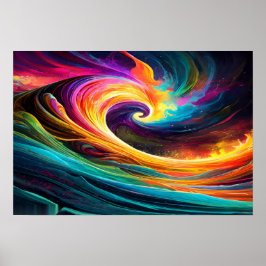 Livfull Kosmisk Virvel Energi Abstrakt Konst Poster