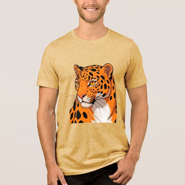 Livfull Leopardporträtt Med Djärva Fläckar T Shirt (Framsida)