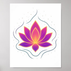 Livfull Lotusblomma Yoga Väggkonst Affisch