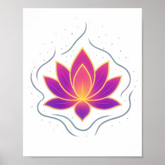 Livfull Lotusblomma Yoga Väggkonst Affisch