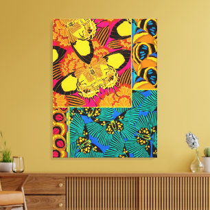 Livfull Maximalist Rosa & Turkos Fjärils Konst Canvastryck
