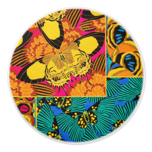 Livfull Maximalist Rosa & Turkos Fjärils Konst Knopp