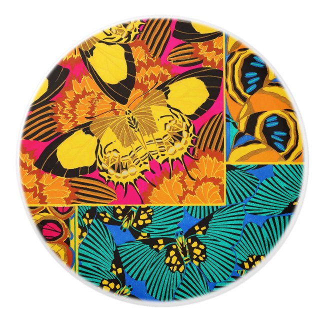 Livfull Maximalist Rosa & Turkos Fjärils Konst Knopp (Framsidan)