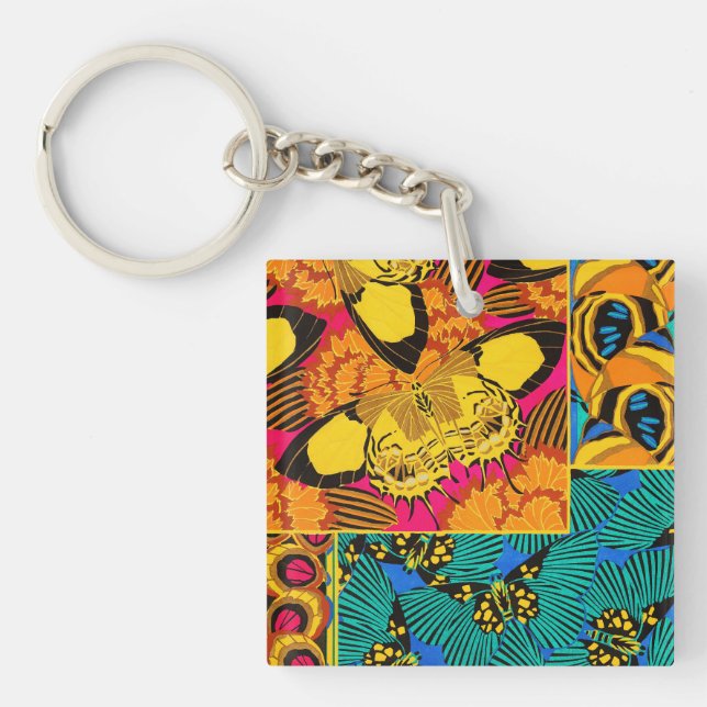 Livfull Maximalist Rosa & Turkos Fjärilskonst (Framsidan)