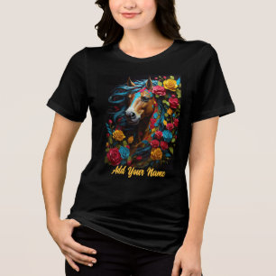 Livfull Pop Art Hästporträtt T Shirt