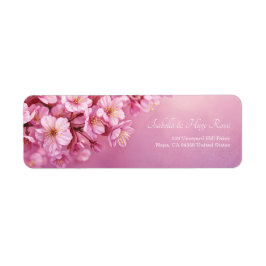 Livfull Rosa Blommande Texturerad Ros Botanisk Returadress Etikett