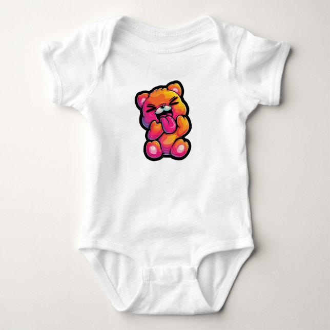 Livfulla Abstrakt Teddy Barnkläder T Shirt (Framsida)