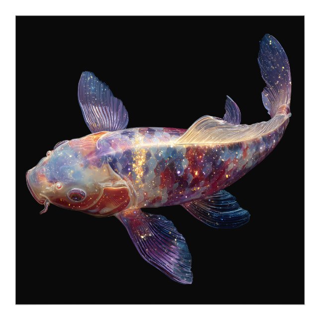 Livfulla Galaxy Koi Fototryck (Framsidan)