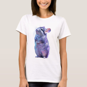 Livfulla Konstnärliga Akvarell Chinchilla Kvinnor T Shirt