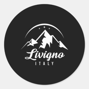 Livigno Italien Ski Resort Skiing Snowboarding Sou Runt Klistermärke