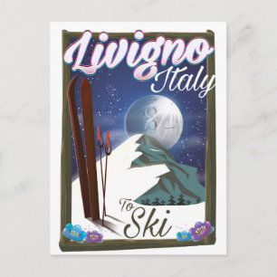 Livigno-Italiens skidreseaffisch Vykort