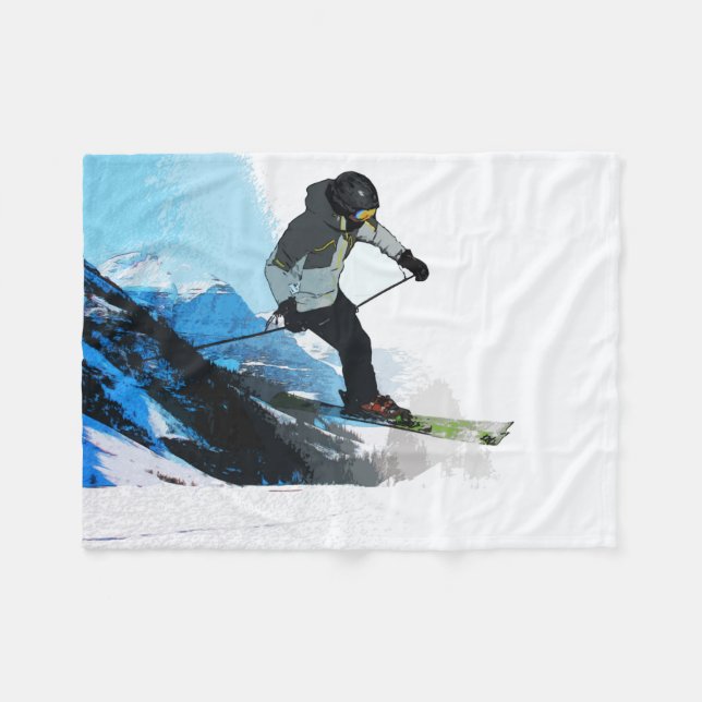Livin! - Downhill Skier Fleece Blanket (Framsidan (Horisontell))
