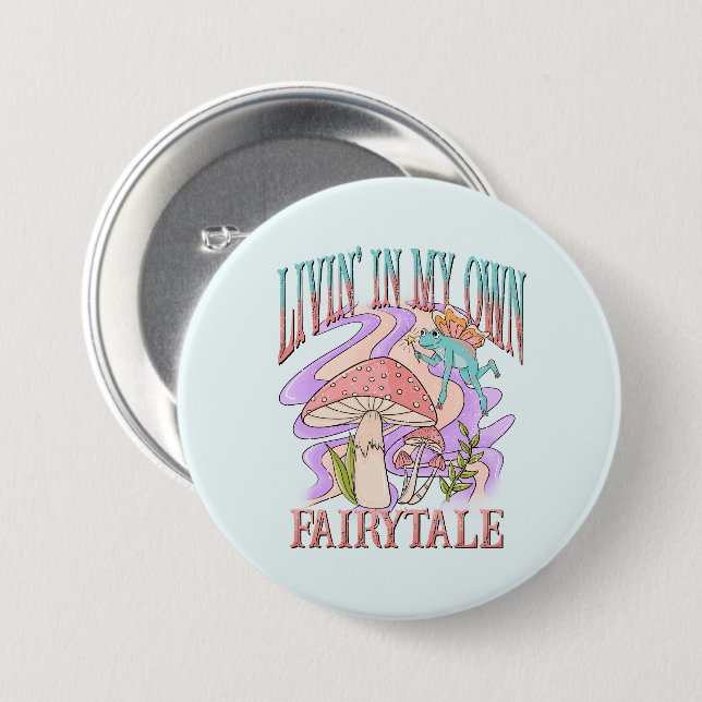 Livin’ in My Fairytale - Frog & Mushroom Knapp (Framsida & baksida)