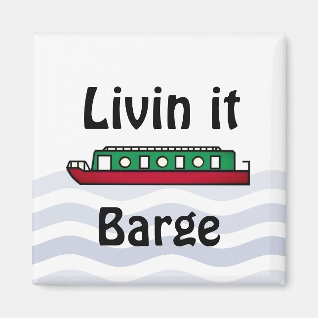 Livin it Barge Kanalbåt Magnet (Framsidan)