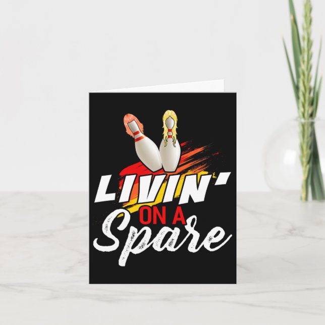 Livin on a Spare Bowling Shirt Funny Bowlareare Bo Kort (Framsida)